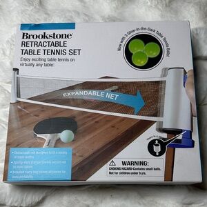 Brookstone Glow-in-the-Dark Table Tennis Set with Black and White Net